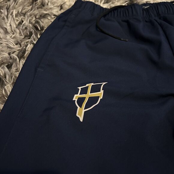Nike Men’s Navy Blue Jesus Christ Cross Track Pants Size Medium M Sweatpants - Picture 3 of 9